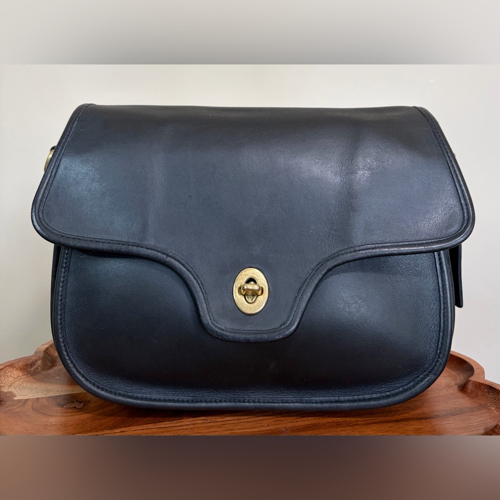 Vintage COACH Lennox Bag Navy Leather Crossbody RARE 9918 - Picture 17 of 17